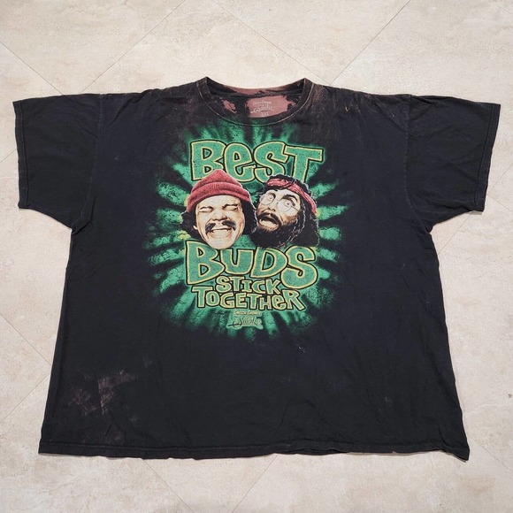 Cheech Chongs Up In Smoke Best Buds Stick Together T Shirt Mens 3XL Acid Washed - Picture 2 of 10